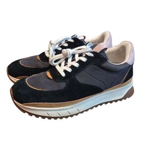 Madewell Black Kickoff Trainer Sneakers Nubuck Suede Shoe Size 7